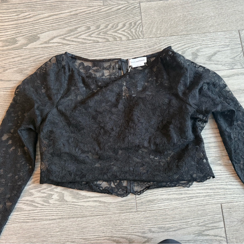 Black Lace Long Sleeve Top - Lovers and Friends